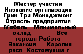 Мастер участка › Название организации ­ Грин Три Менеджмент › Отрасль предприятия ­ Мебель › Минимальный оклад ­ 60 000 - Все города Работа » Вакансии   . Карелия респ.,Костомукша г.